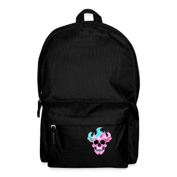 Feu Crâne Fumée Rose Squelette Flammes 8 - Sac à dos - noir - Devant
