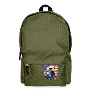 Aigle patriotique américain Drapeau des États-Unis 4 juillet Pères - Sac à dos - vert olive - Devant