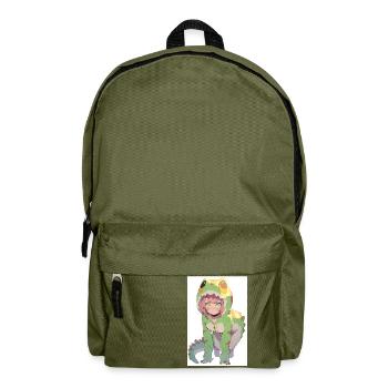 Dino Vixen: Captivating Drawing of a Cute and - Backpack - olive green - Front