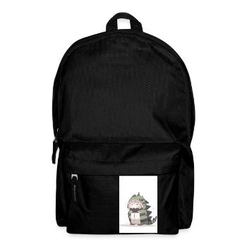 Dino Cutie: Charmante Zeichnung eines süßen Anime-Mädchens - Rucksack - Schwarz - Vorne