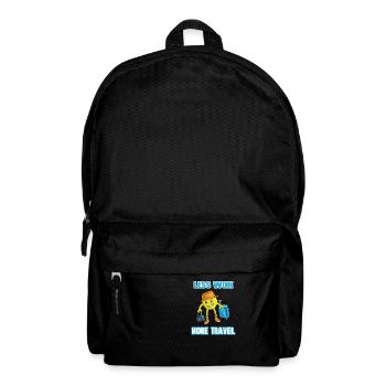 Urlaub Reisen Flugzeug Sonne Meer Strand - Rucksack - Schwarz - Vorne