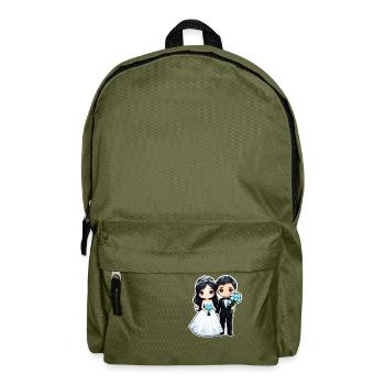 Just Married - Zur Hochzeit - Rucksack - Olivgrün - Vorne