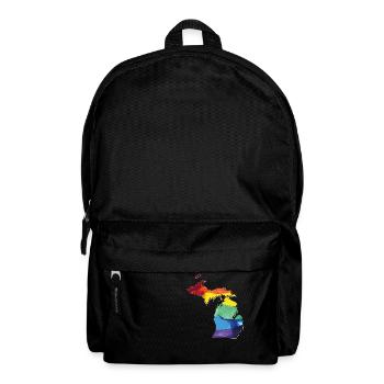 Michigan (United States) | Real Flag | LGBTQIA+ - Backpack - black - Front