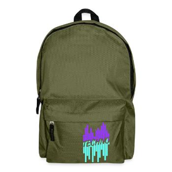 Techno Love Citation Dire Musique Fête Célébrer Logo - Sac à dos - vert olive - Devant
