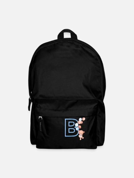 Buchstabe b blauer Bär - Rucksack - Schwarz