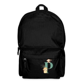Buchstabe p grüne Dschungeltiere - Rucksack - Schwarz - Vorne
