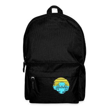 Oktopus Meer Sonnenuntergang Strand Urlaub Linien - Rucksack - Schwarz - Vorne