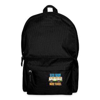 Urlaub Reisen Flugzeug Sonne Meer Strand - Rucksack - Schwarz - Vorne