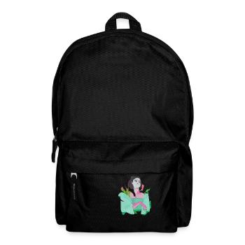 woman, pop-art, abstract, plants,pink, green - Backpack - black - Front