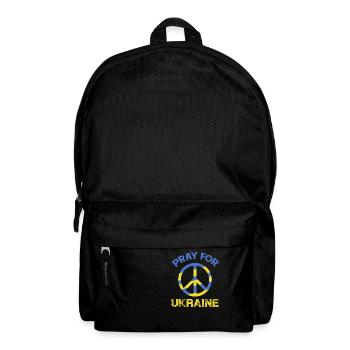 Pray for Ukraine Friedenssymbol in blau und gelb - Rucksack - Schwarz - Vorne