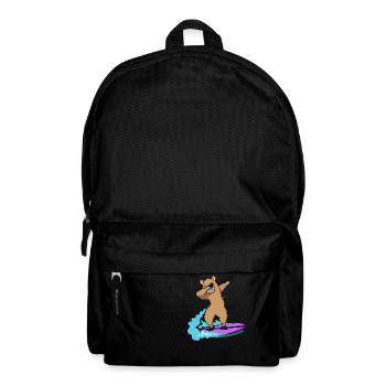 dab dabbing lama surfing animals christmas kids - Backpack - black - Front
