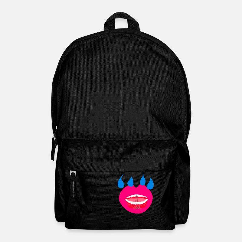 Lippen suchen Tränen v Liebe - Rucksack - Schwarz