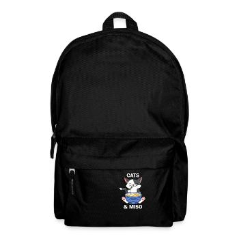 Japanese Food Cats and Miso Soup Ramen Kitty - Backpack - black - Front