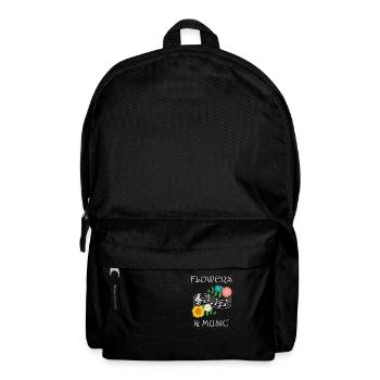 Blumen und Musiknoten Clef Piao Professioneller - Rucksack - Schwarz - Vorne
