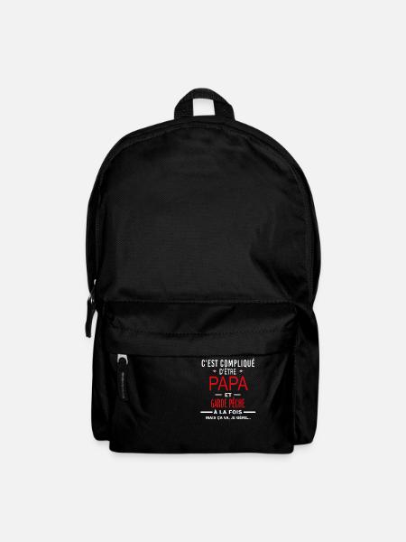 papa Et GARDE PÊCHE cadeau citation - Sac à dos - noir