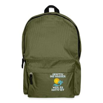 Lehrer Wasser Deutsch Humor Geschenk - Rucksack - Olivgrün - Vorne