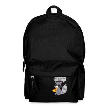 Raccoon Loves Pizza Ironic Saying Wild Animal - Backpack - black - Front