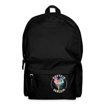 Eisverkäufer Kostüm Softeis Verleih Eis T-Shirt - Rucksack - Schwarz - Vorne