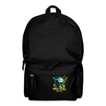 Psychedelischer Schädel - Rucksack - Schwarz - Vorne