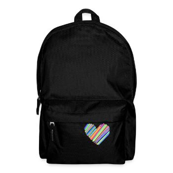 Bunter Herzschlag - Rucksack - Schwarz - Vorne