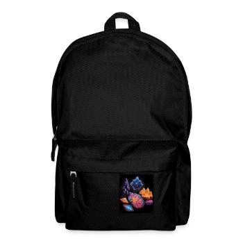 birthday present fun flower power heart peace - Backpack - black - Front