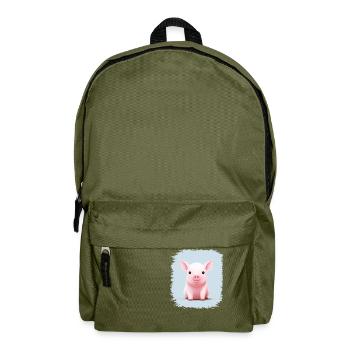 Bacon Barnyard Gift Animal Lovers Funny Quote - Backpack - olive green - Front