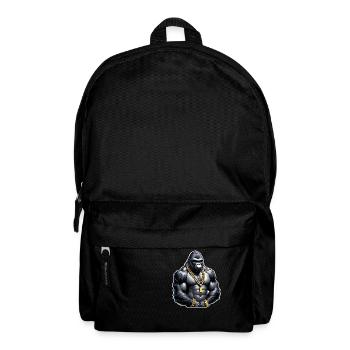Gorilla mit Goldkette - Rucksack - Schwarz - Vorne
