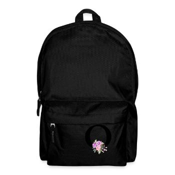 Lila Blumenbuchstabe O - Rucksack - Schwarz - Vorne