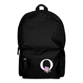 Lila Blumenbuchstabe O - Rucksack - Schwarz - Vorne