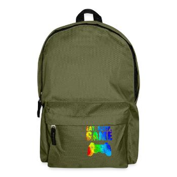 Gamer Jeu En Ligne Jeux Sur Ordinateur Arcade Neon - Sac à dos - vert olive - Devant