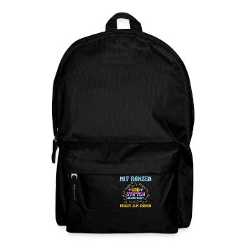 Kita Abgänger Schulanfang Schulkind Dino Einschulu - Rucksack - Schwarz - Vorne