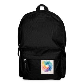 Aquarelle abstraite en forme de spirale - Sac à dos - noir - Devant