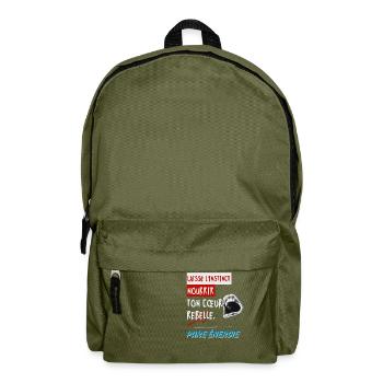 "Let instinct feed your rebellious heart. Pure - Backpack - olive green - Front