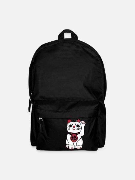 maneki neko - Winkende Glückskatze - Rucksack - Schwarz