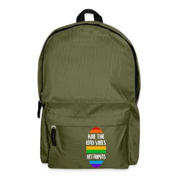 kill the bad vibes not animals - Backpack - olive green - Front