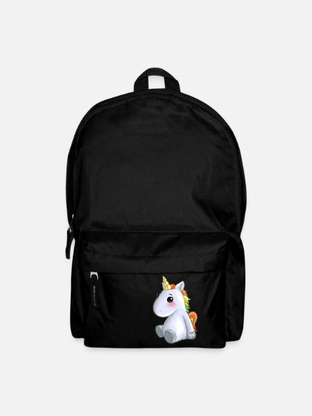 süßes Einhorn bunte Mähne - Rucksack - Schwarz