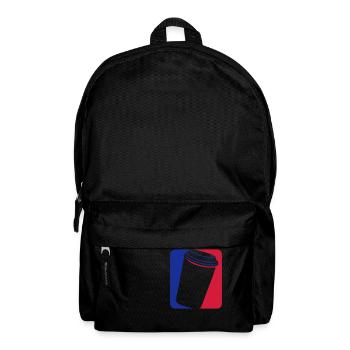Blau Rot Kaffee Becher - Rucksack - Schwarz - Vorne