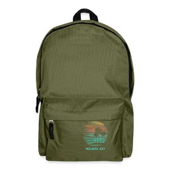Waimea Bay Oahu Hawaii Sunset Vacation Souvenir - Sac à dos - vert olive - Devant