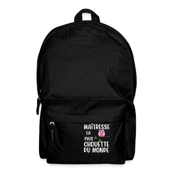 Maîtresse la plus chouette du monde cadeau - Sac à dos - noir - Devant