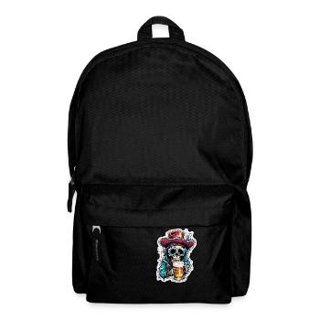 Skull / Totenkopf / Skelett / Gothic / Bier - Rucksack - Schwarz - Vorne
