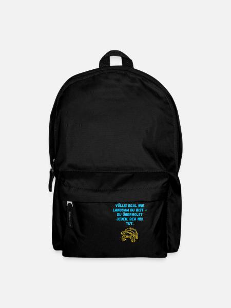 Völlig egal wie langsam Du bist... (Schildkröte) - Rucksack - Schwarz
