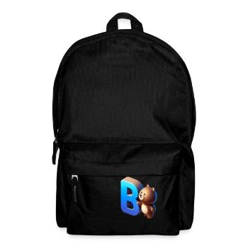 Cute bear with glowing letter B - Backpack - black - Front