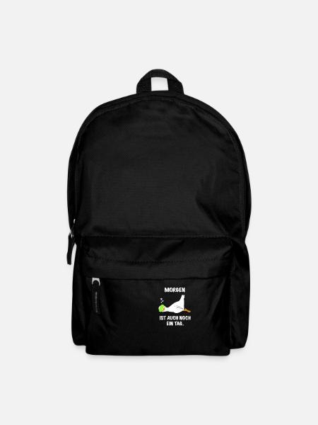 Ente lustig faul Spruch - Rucksack - Schwarz