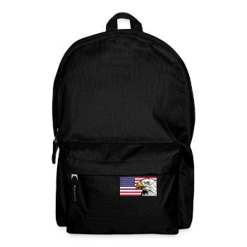 Amerika Flagge mit Adler personalisierbar - Rucksack - Schwarz - Vorne