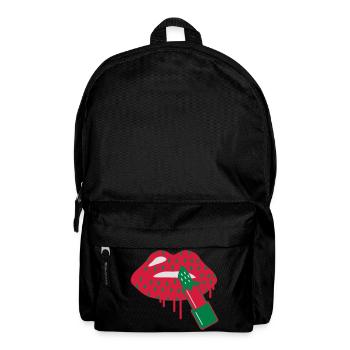 Rouge à lèvres fraise - Sac à dos - noir - Devant