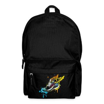 Sneaker Zeichnung mit Flügel - Rucksack - Schwarz - Vorne