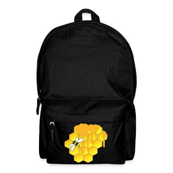 Honey bee, honeycomb - Backpack - black - Front