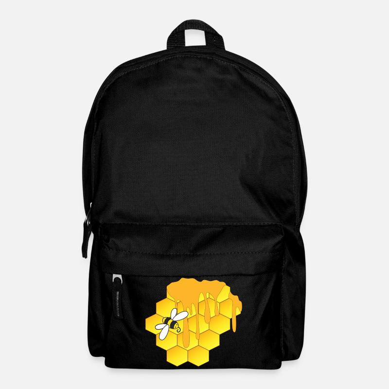 Honigbiene, Wabe - Rucksack - Schwarz