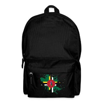 Dominica Flagge als Farbklecks - Rucksack - Schwarz - Vorne