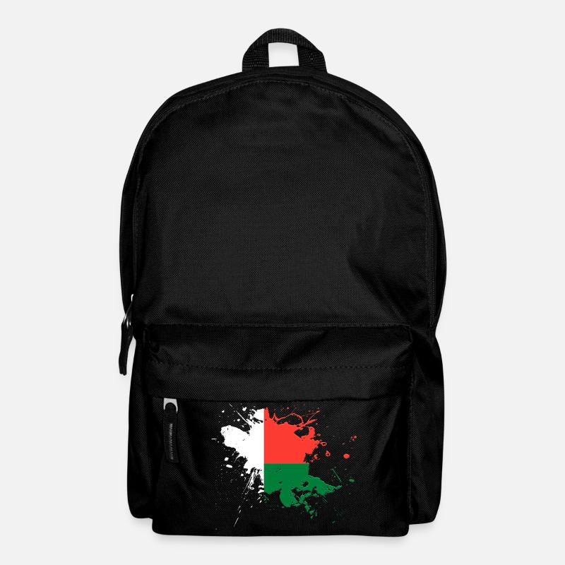 Le drapeau de Madagascar comme taches de peinture - Sac à dos - noir